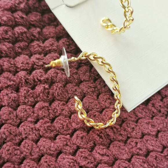 Kendra Scott Grier Gold Hoop Earrings NEW WITH POUCH - Picture 3 of 3